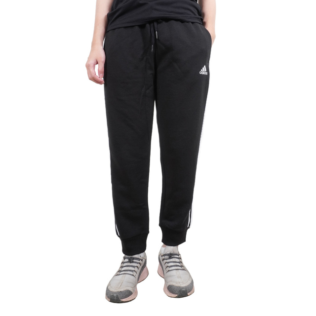Adidas W 3S FT C 78PT [HD4309 女 長褲 運動 休閒 基本款 舒適 棉質 三線條 黑白
