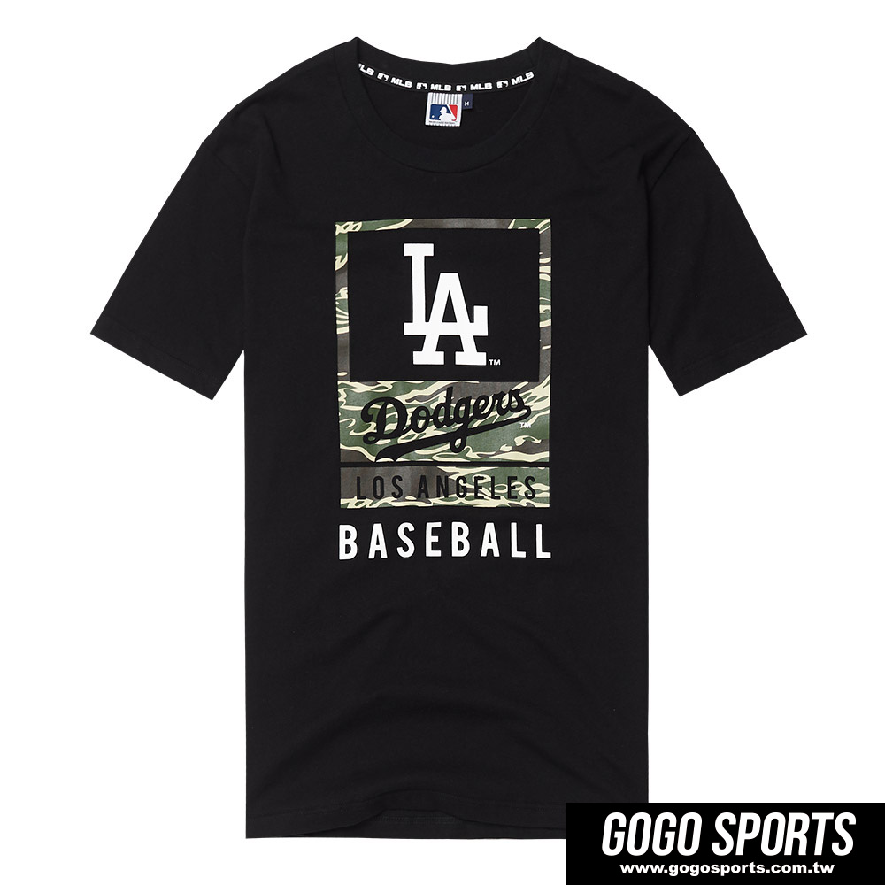 MLB-道奇隊迷彩LOGO圖樣潮流短T(男)