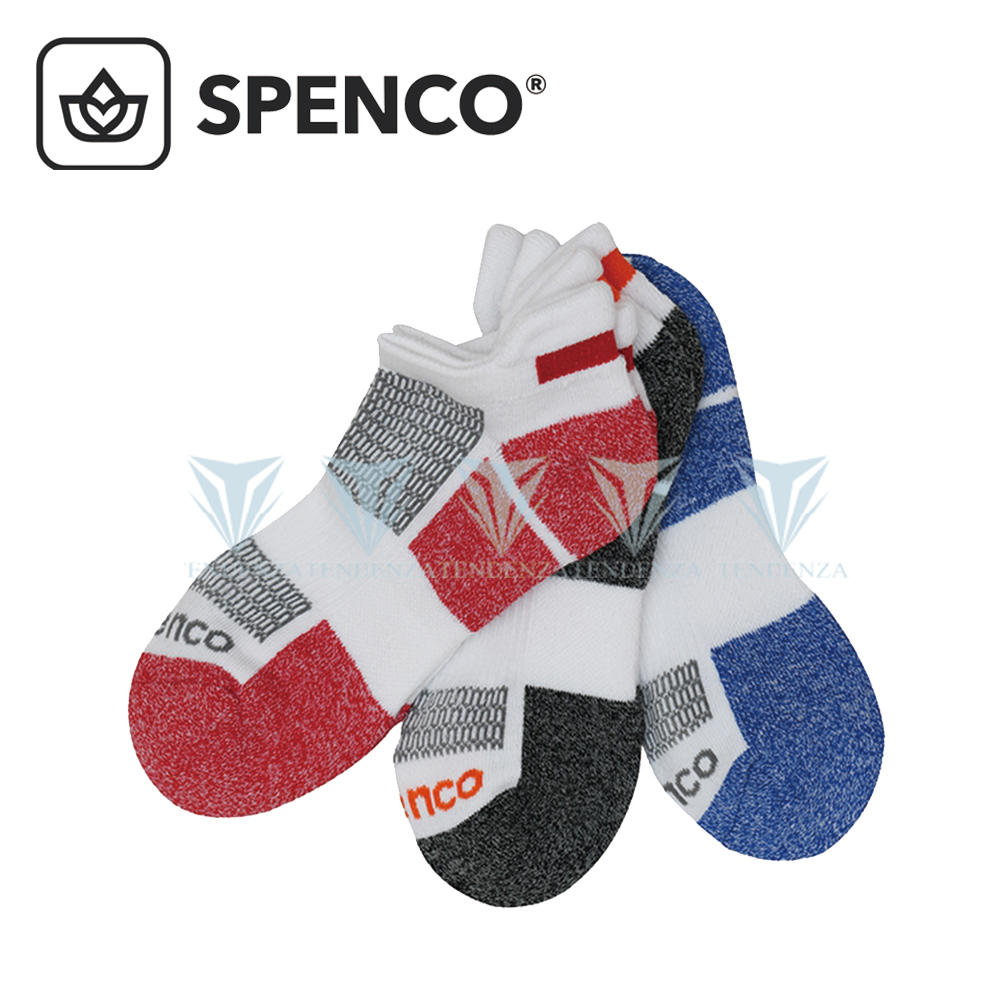 【美國 SPENCO】CoolMax 運動襪(3雙1組)-紅藍