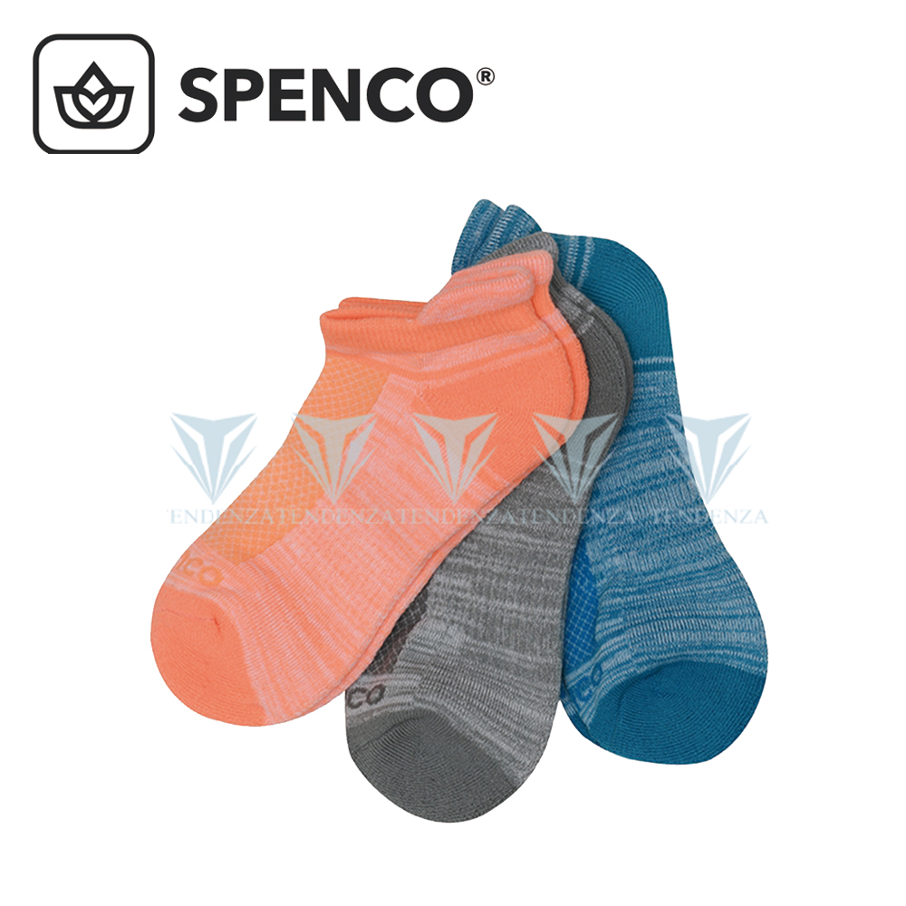 【美國 SPENCO】CoolMax 運動襪(3雙1組)-橘藍