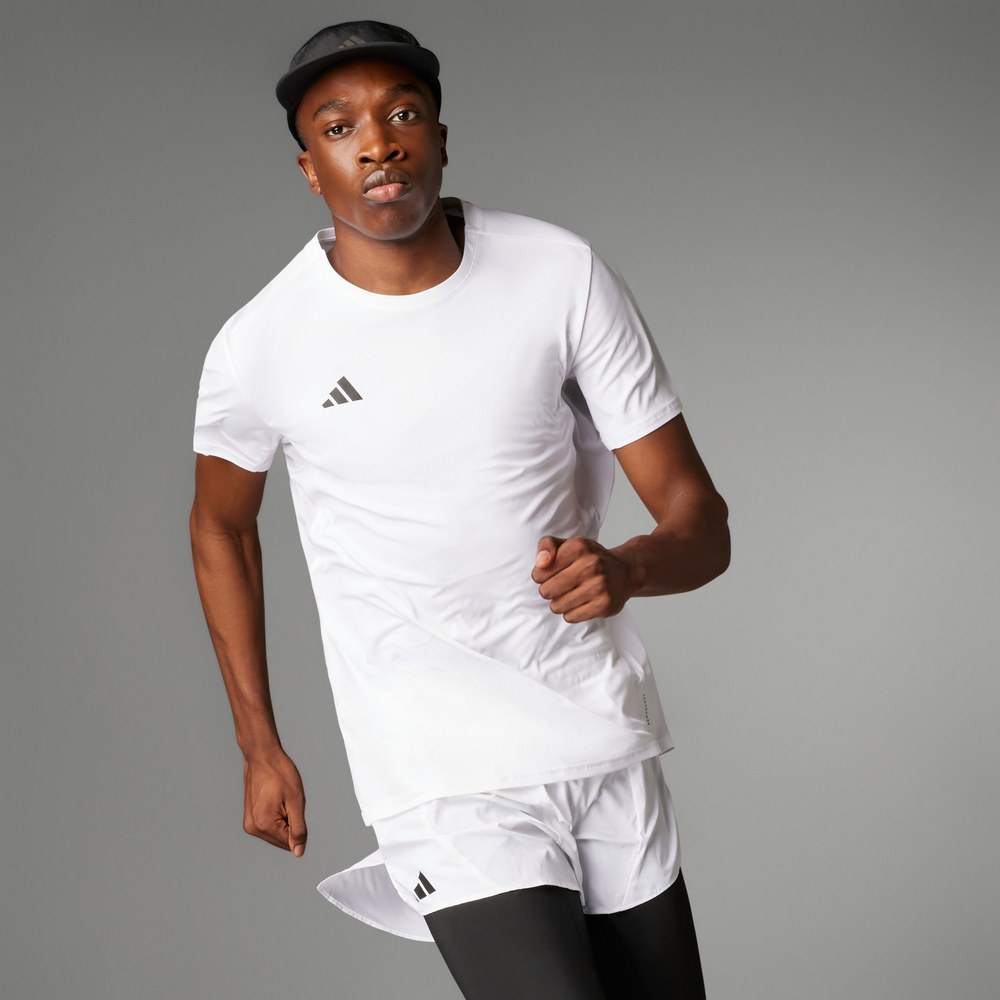 【ADIDAS】ADIZERO E TEE 短袖上衣 男 白色-IN1157