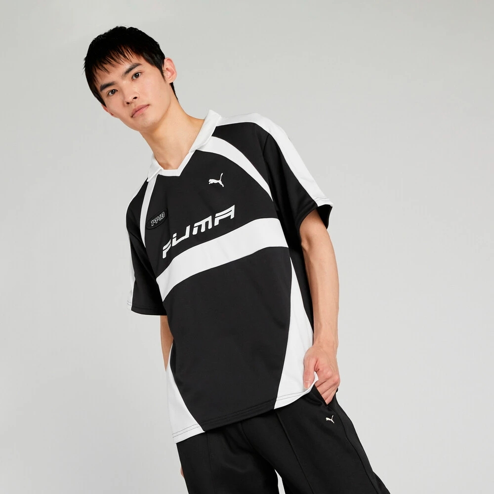 【PUMA】流行系列足球風短袖Polo衫(N) 短袖POLO 男女 黑色-63124201