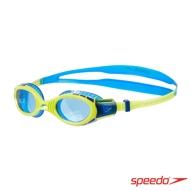 SPEEDO 兒童運動泳鏡 Futura Biofuse Flexiseal 萊姆綠/藍
