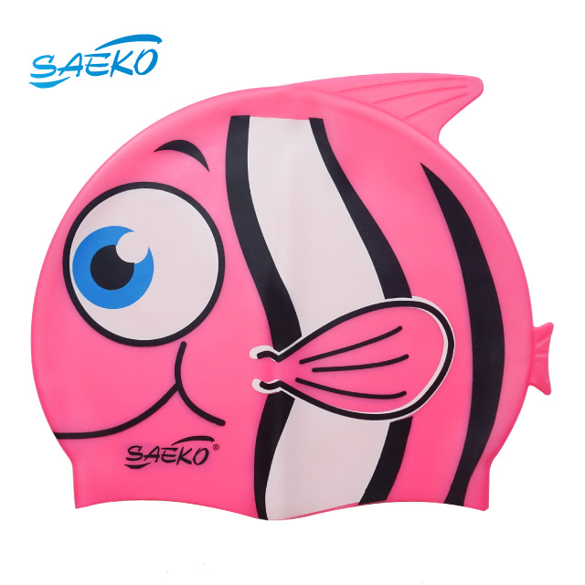 【SAEKO】兒童造型矽膠泳帽 小丑魚 粉 CSP5_FISH_PK