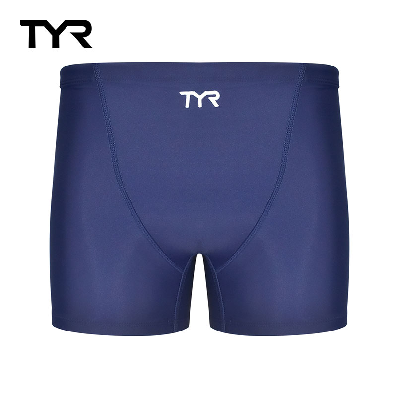 美國TYR Solid Boxer 男用四角泳褲 藍色