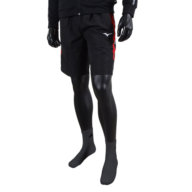 Mizuno Shorts [32TB105296 男 短褲 運動 休閒 舒適 透氣 抗紫外線 拉鍊口袋 黑紅