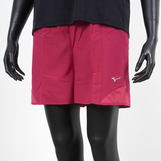 Mizuno [J2TB075565 女 短褲 路跑 運動 休閒 舒適 透氣 彈性 雙層 內裡褲 紅