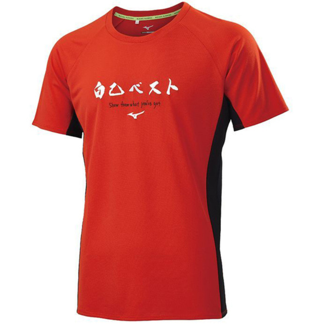 Mizuno [J2TAA00262 男 短袖 上衣 T恤 運動 路跑 慢跑 反光 透氣 速乾 美津濃 火熱紅