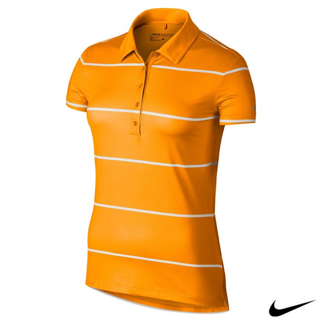 NIKE 條紋短袖POLO衫(女) 橘 725634-868