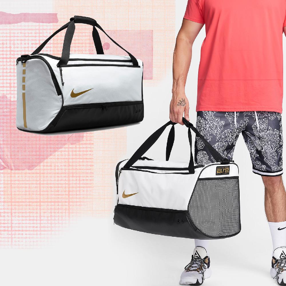 包包 Hoops Elite Duffle Bag 男女款 白 黑 金 健身包 行李袋 大容量 DX9789-100