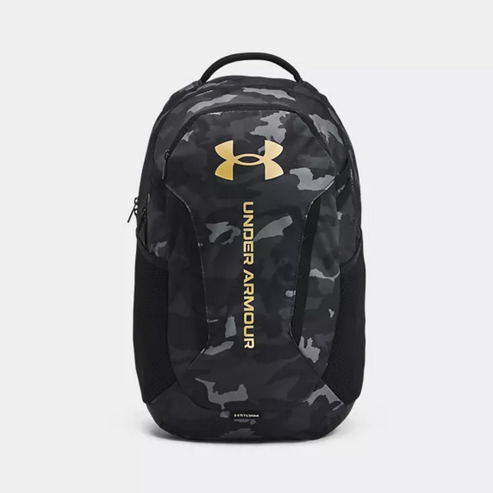 【UNDER ARMOUR】UA Hustle 6.0 後揹包 男包 女包 防潑水 電腦包 黑灰色 迷彩-1384672-001