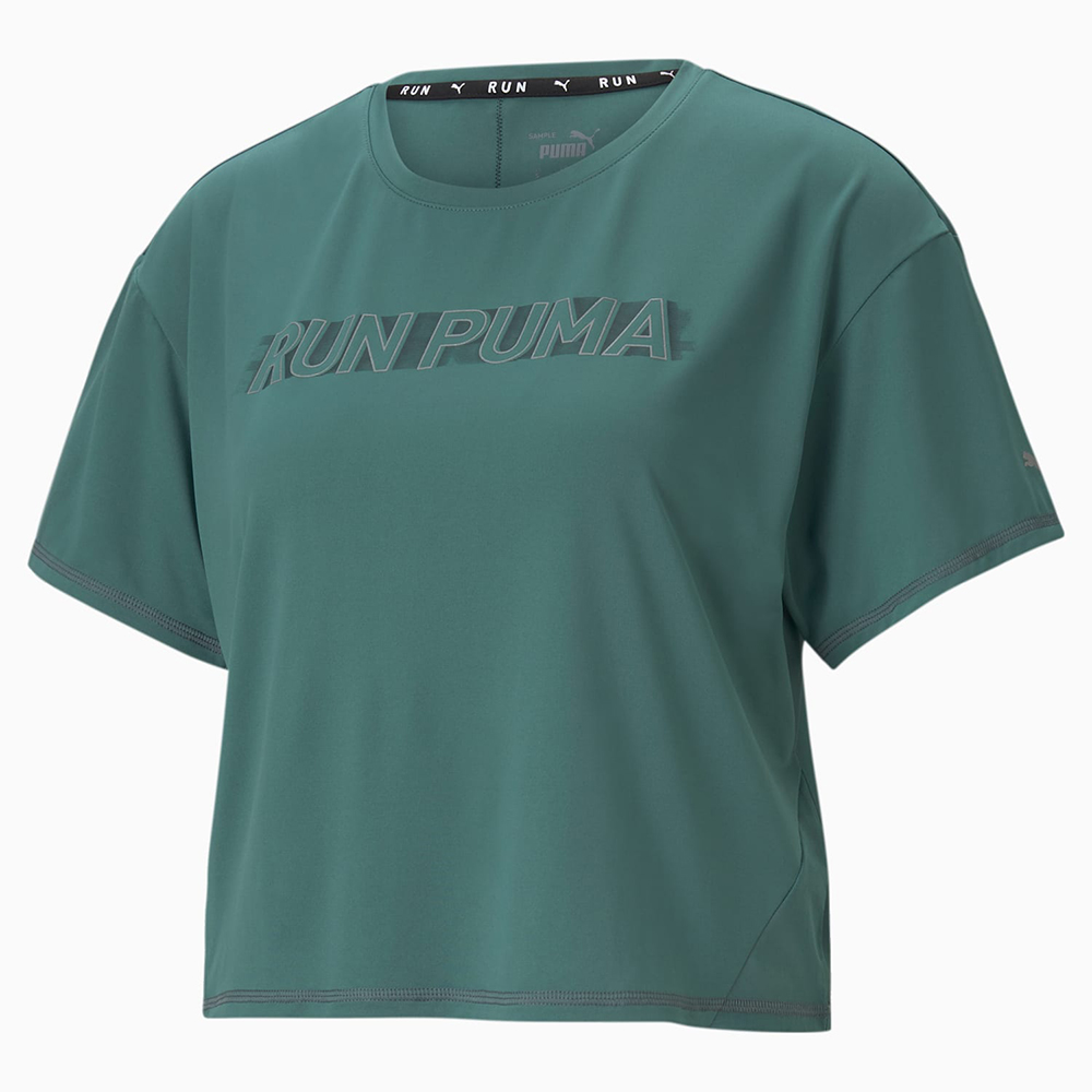 【PUMA】慢跑系列COOLadapt寬鬆短袖T恤 女 短袖上衣 綠色-52019445