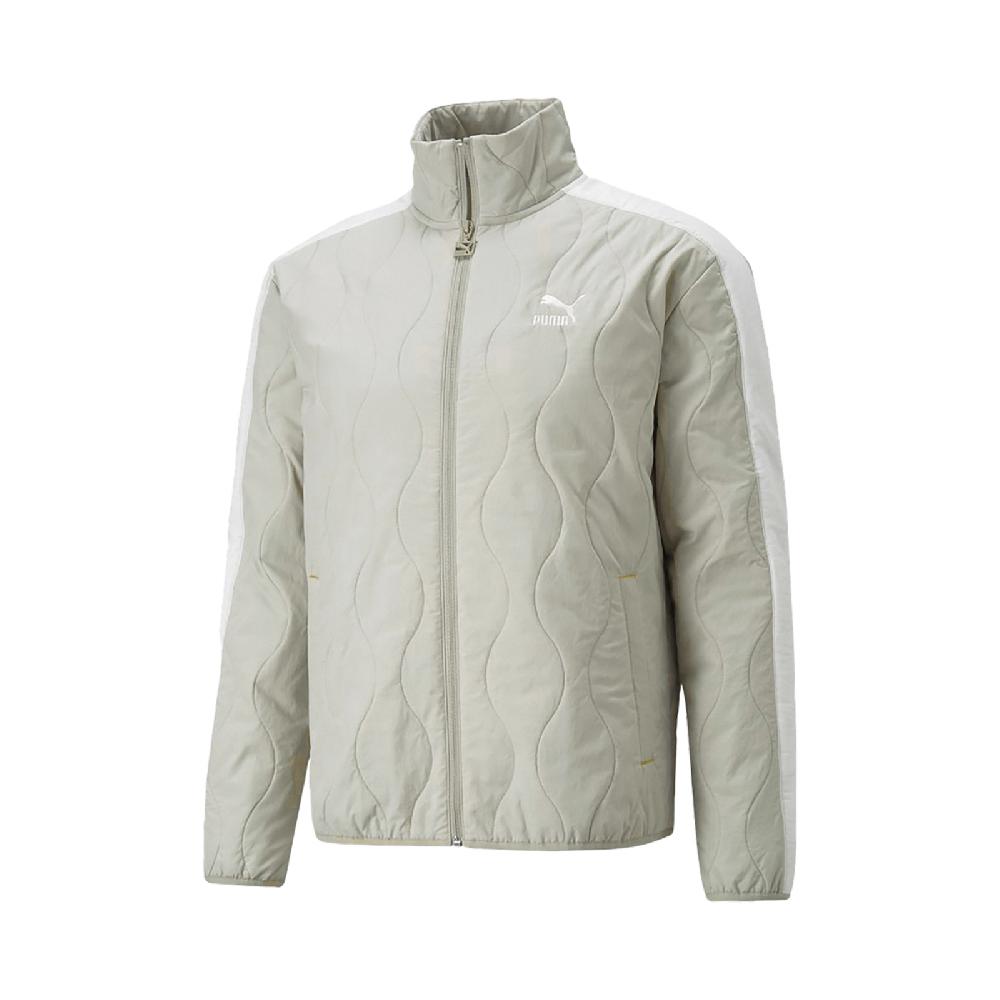 Puma 外套 Classic 男款 綠 立領外套 绗縫 防潑水 防風 長袖 53893568