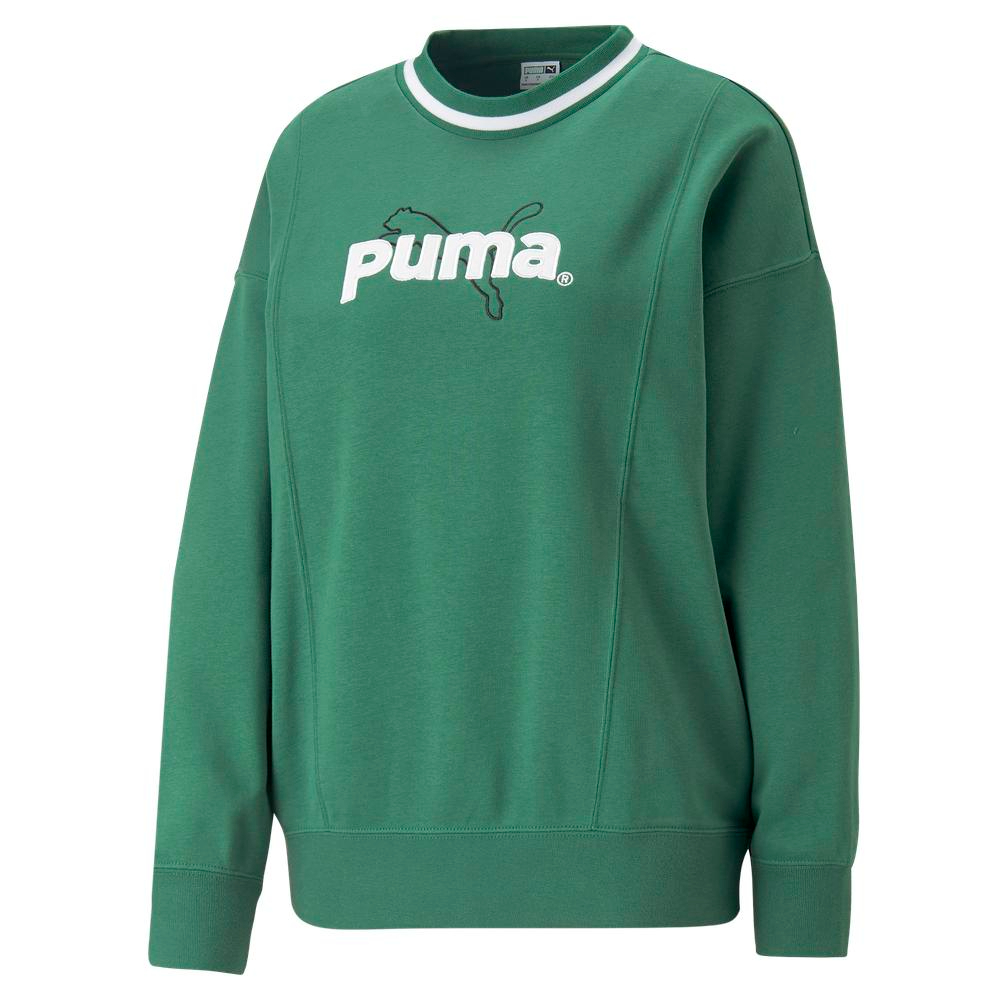 【PUMA】流行系列P.Team圓領衫 圓領套頭衫 女 綠色-53838137