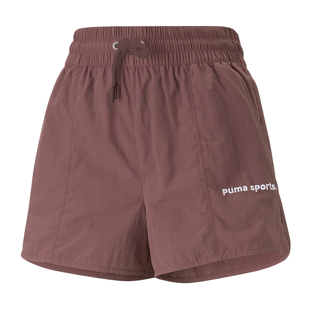 Puma 短褲 Team Shorts 女款 莓紅 褲子 小開岔 網球風 鬆緊褲頭 謝欣穎 著用款 53900549