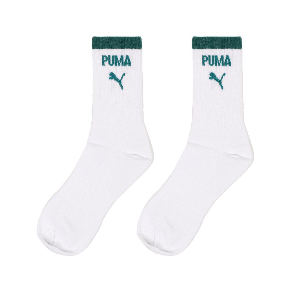 Puma 彪馬 長襪 Fashion 白 綠 中筒襪 休閒襪 襪子 單雙入 BB144505