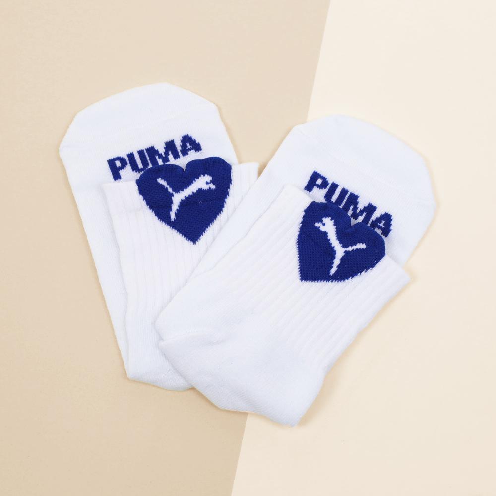 Puma 彪馬 踝襪 Fashion 白 藍 愛心 中筒 休閒襪 襪子 單雙入 BB143006