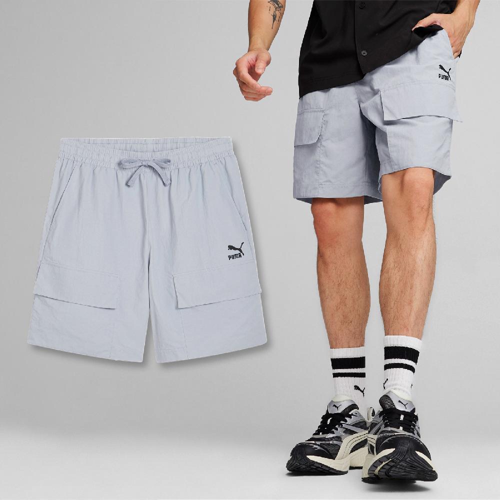 Puma 彪馬 短褲 Classic Cargo Shorts 男款 灰藍 寬鬆 抽繩 大口袋 褲子 62426263