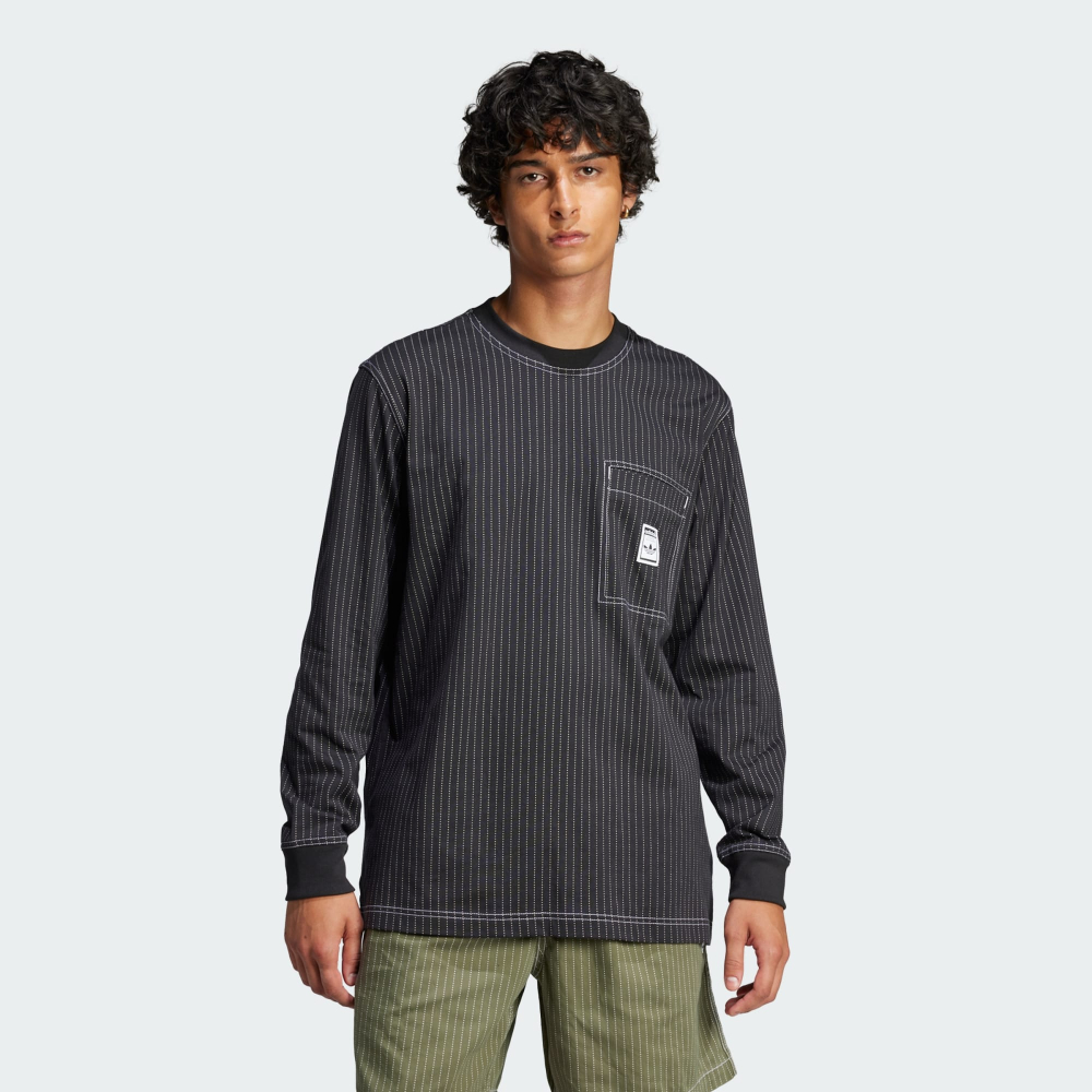 【ADIDAS】WABASH LS T 長袖上衣 男 黑色-JP4479