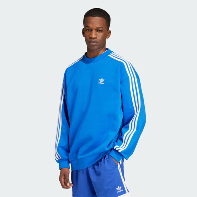 Adidas Oversize Crew IZ2479 男 長袖上衣 大學T 休閒長袖 藍 亞版