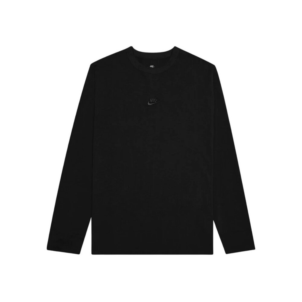 Nike Sportswear Premium Essentials 刺繡 長袖 黑色 寬版 純棉 DO7391-010