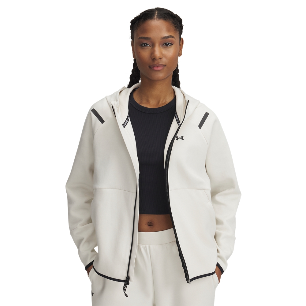 【UNDER ARMOUR】女 Unstoppable Flc 連帽外套 女 米白色-1379842-279