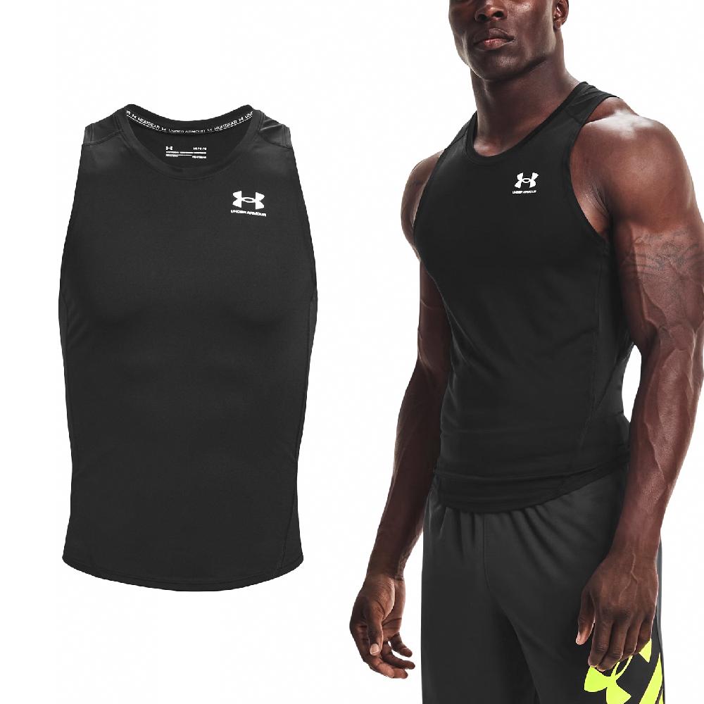 Under Armour 安德瑪 背心 HG Armour Tank Top 男款 黑 白 緊身 吸汗 快乾 籃球 健身 UA 1368352001