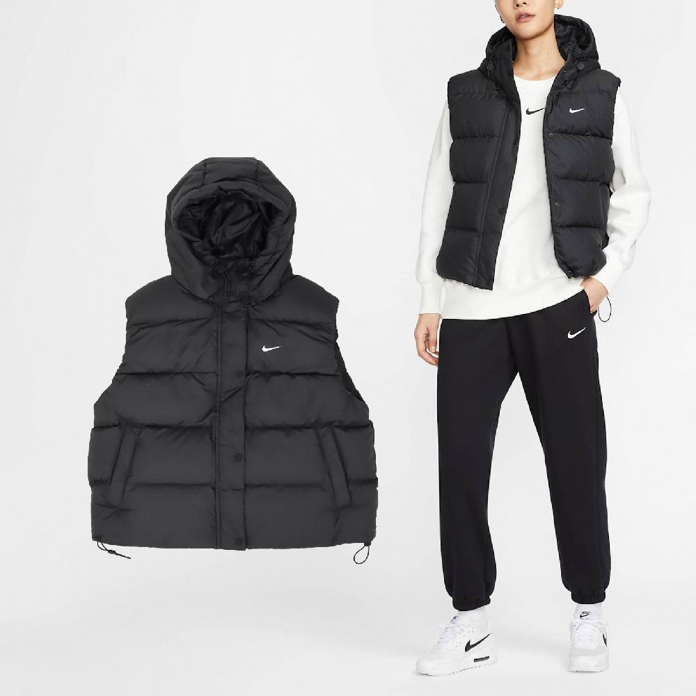 背心 Therma-FIT Down Vest 女款 黑 保暖 寬鬆 立領 連帽背心 羽絨背心 FZ5933-010