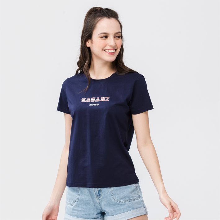 《Sasaki》(女款)冰絲涼感抗紫外線彈力棉質圓領短衫/641024