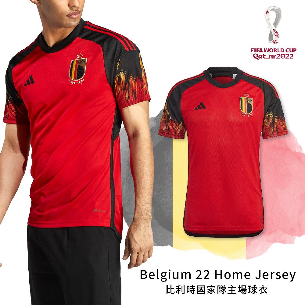 adidas 球衣 Belgium 22 Home 男款 紅 黑 比利時 國家隊 主場 短袖 世足 世界盃 紅魔鬼 HD9412