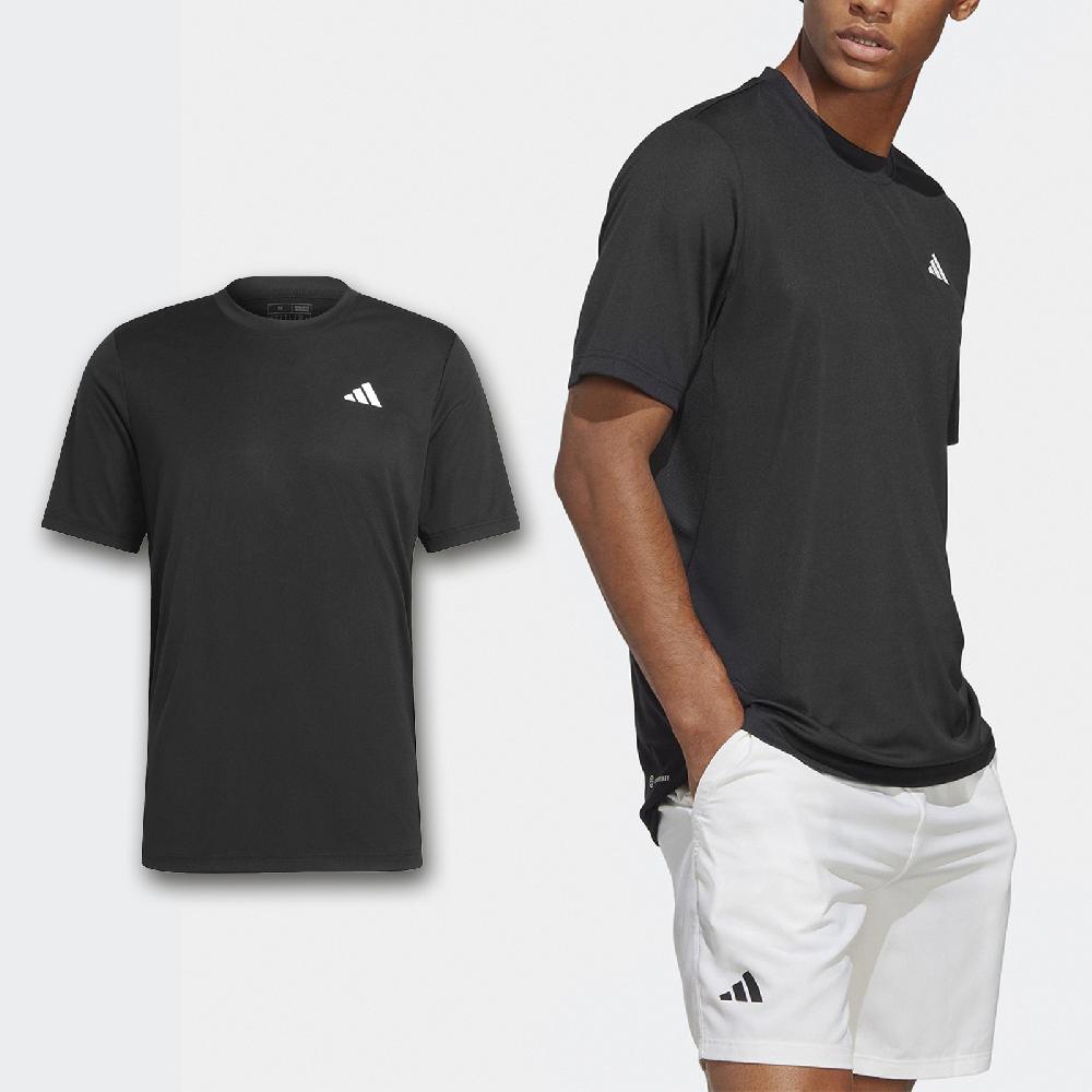 adidas 愛迪達 短袖 Tennis Club 男款 黑 白 吸濕排汗 運動上衣 短T HS3275