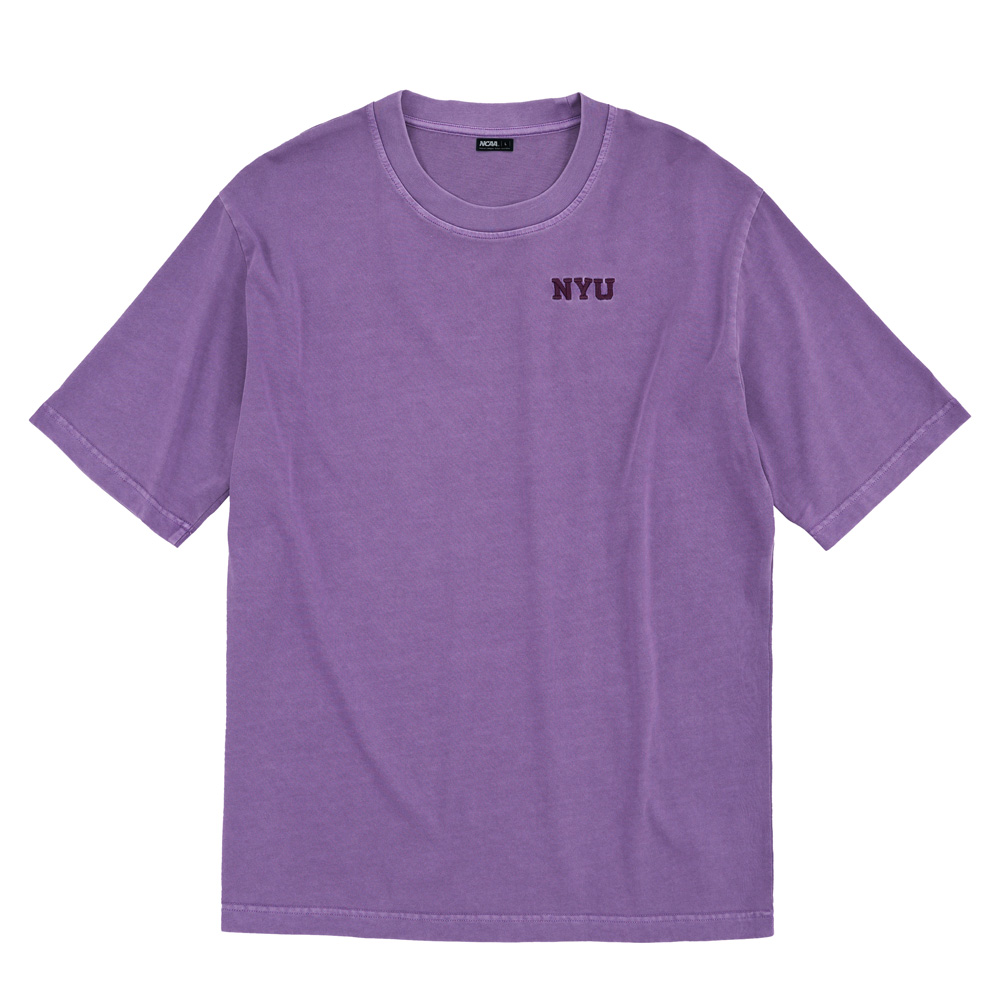 NCAA 短T 紫 NYU 水洗 刺繡LOGO 寬版 短袖 中性 7325100692