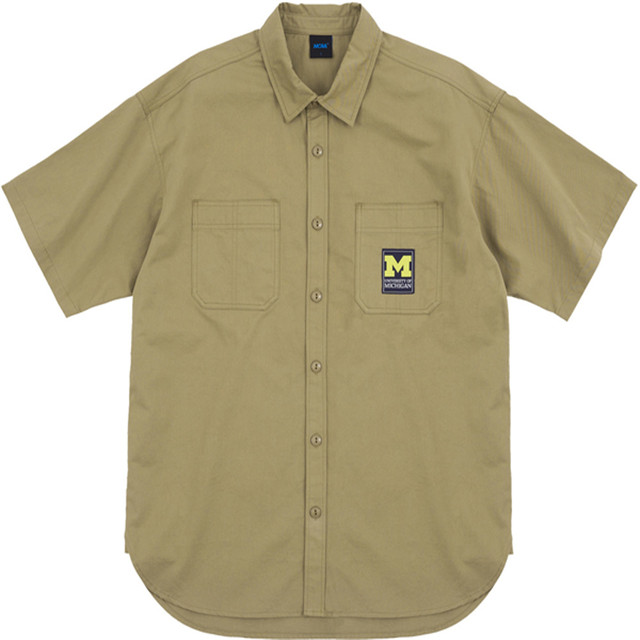 NCAA 中性 密西根 卡其 基本織標 工裝 襯衫 7325147232