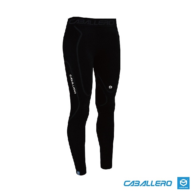 【CABALLERO】男款一體成型高機能壓縮褲 全黑