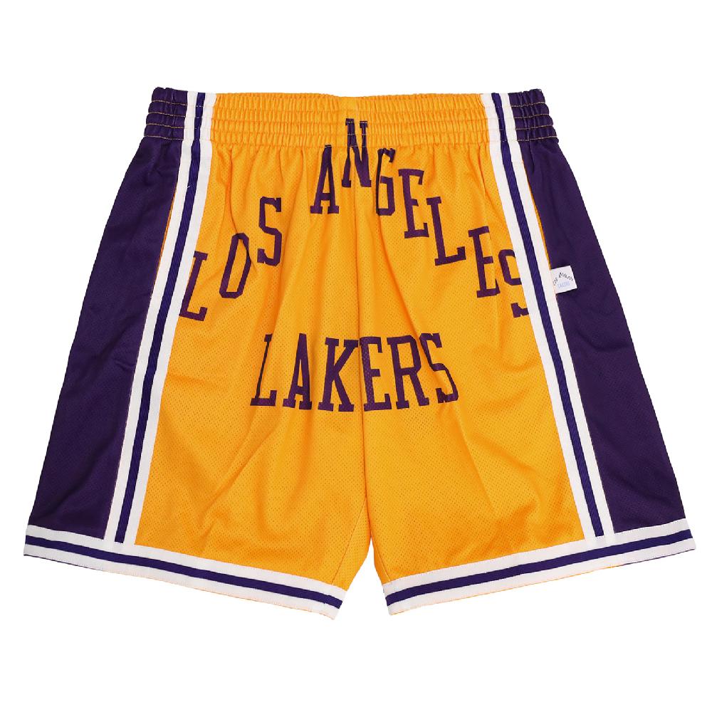 Mitchell & Ness 球褲 NBA Lakers Big Face 洛杉磯 湖人 紫 金 MN21ASH01LAL