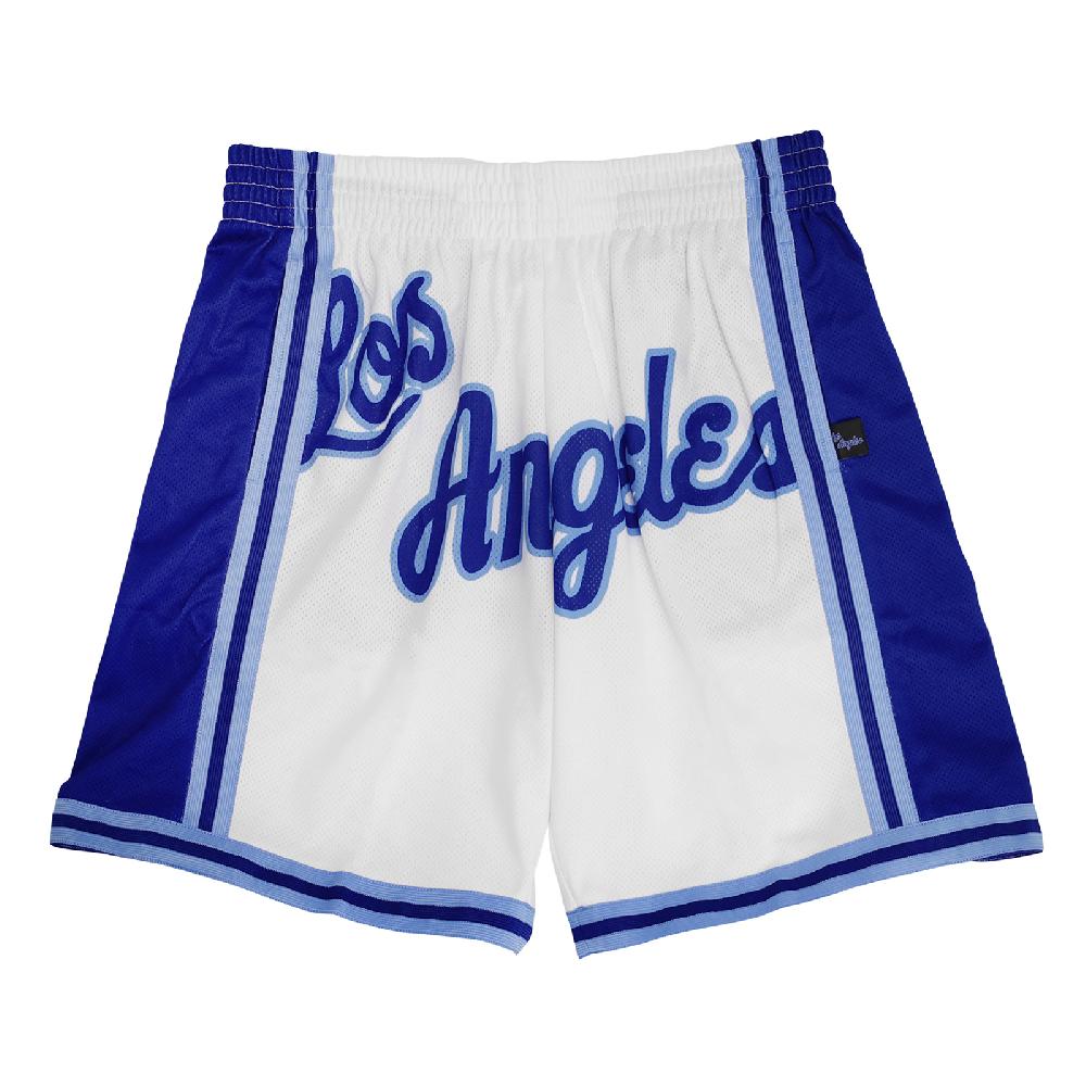 Mitchell & Ness 短褲 NBA Big Face Shorts 男款 白 藍 洛杉磯 湖人隊 褲子 MN22ASH01LALD