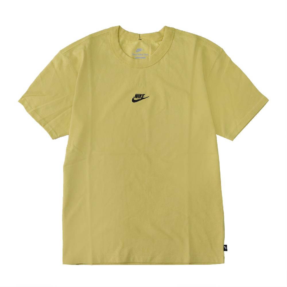 Nike T恤 Premium T-Shirt 基本版型 男款 NSW 運動休閒 圓領 棉質 短袖 黃 黑 DB3194-700