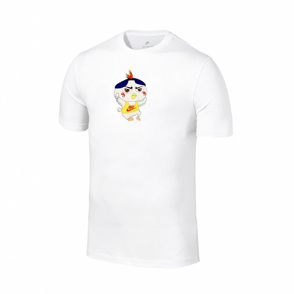 Nike T恤 NSW T-Shirts 塗鴉 男款 運動休閒 小雞 拉麵 童趣 圓領 白 彩 DD1323-100