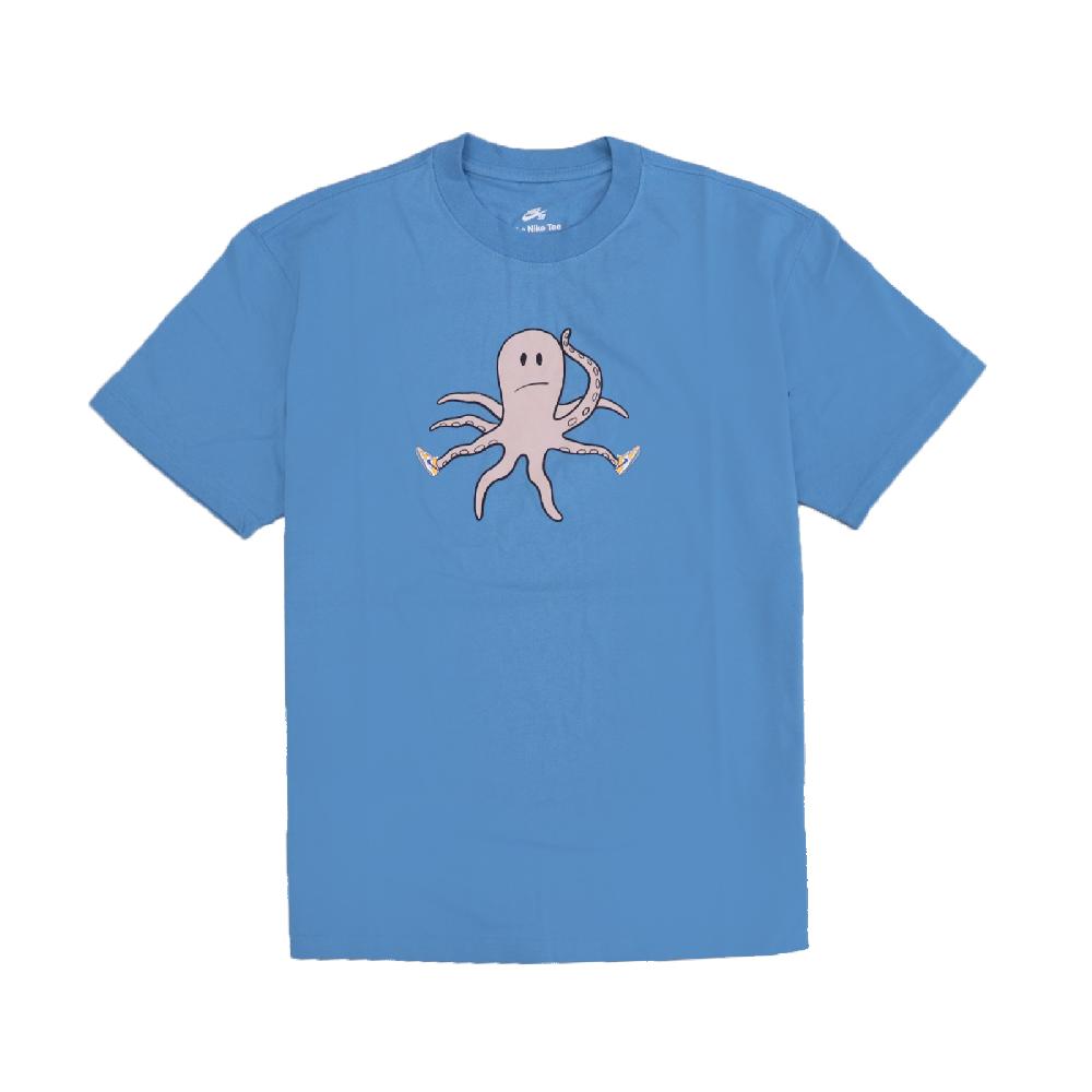 Nike T恤 SB Skate Tee 滑板 圓領 男款 寬鬆 章魚 塗鴉 純棉 運動休閒 藍 棕 DJ1227-469