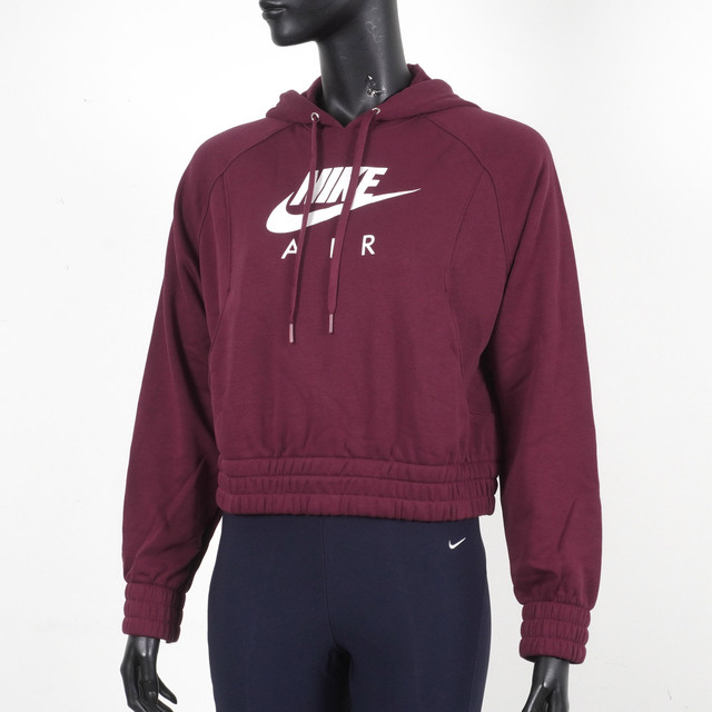 Nike As W Nsw Air Hoodie FLC [CU6562-638 女 長袖 連帽上衣 短版 休閒 酒紅