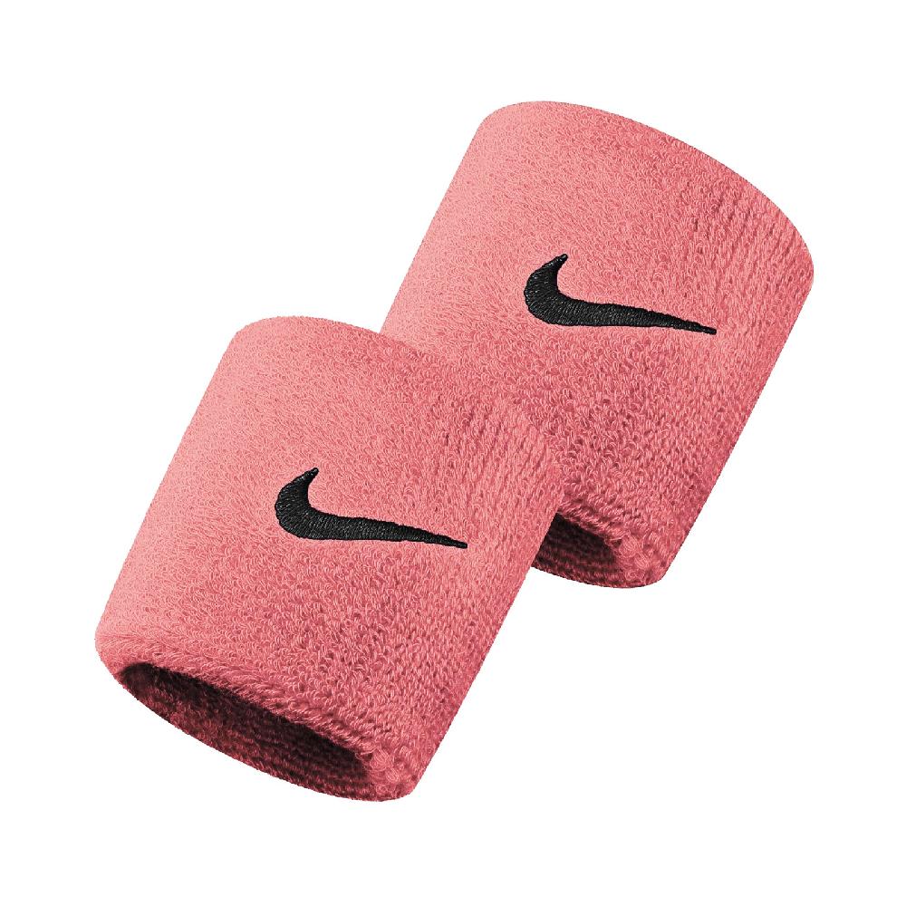 Nike 護腕 Swoosh Wristbands 男女款 球類運動 兩隻入 勾勾 基本款 粉 黒 N000156567-7OS