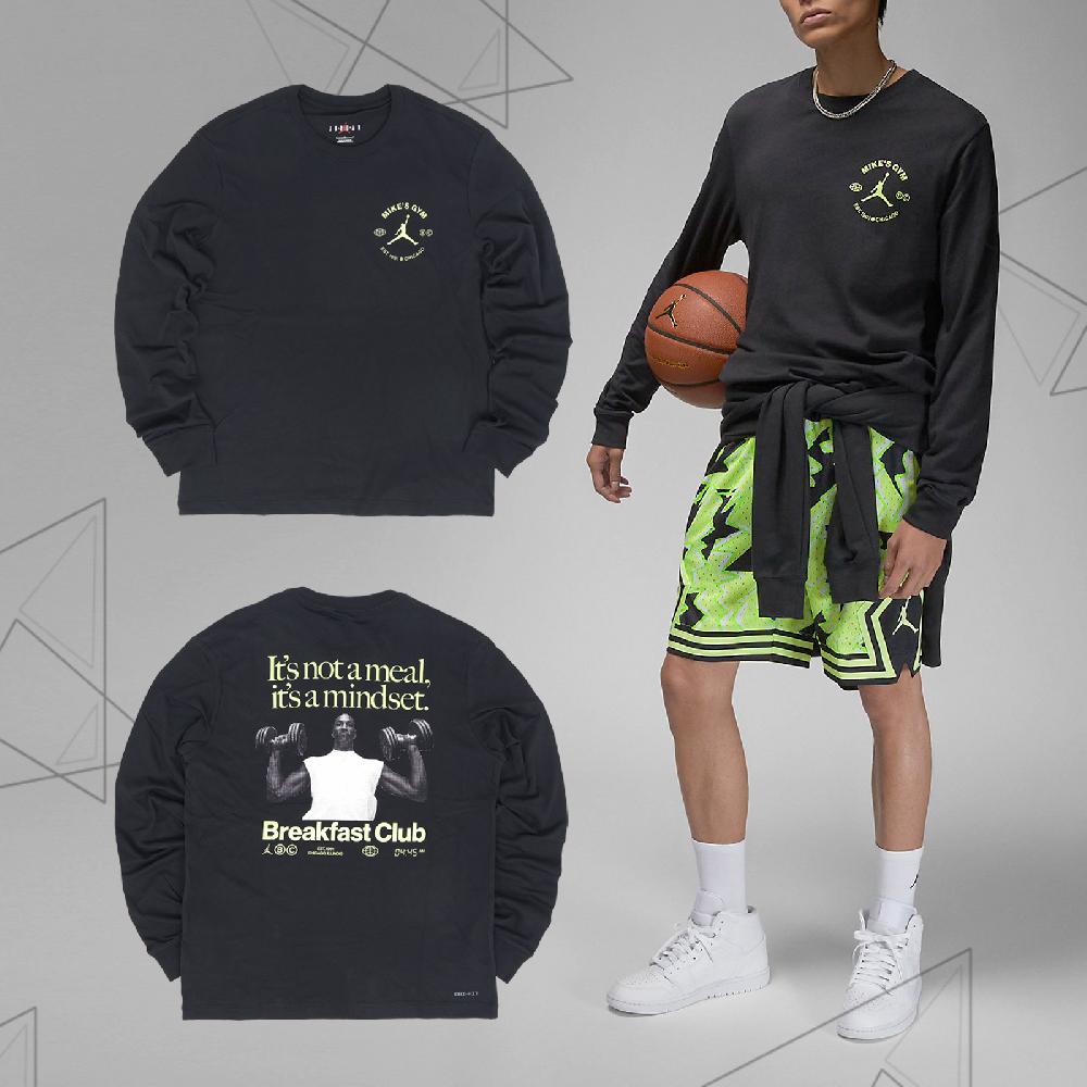 Nike 長袖上衣 Jordan Breakfast Club 黑 早餐俱樂部 純棉 薄長T 男款 喬丹 DV1473-010