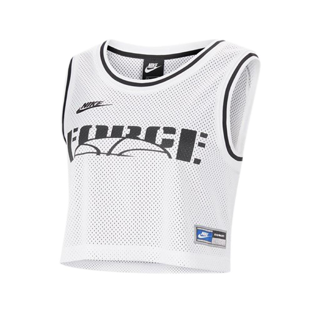 Nike 球衣 NSW Cropped Jersey 女款 運動休閒 籃球 短版 穿搭 露肚裝 白 CU6786-100