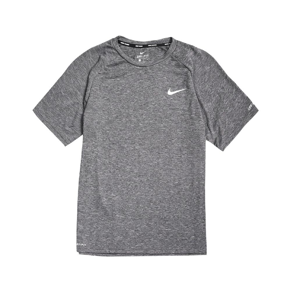 Nike T恤 Heather Hydroguard 男款 運動休閒 短T 基本款 圓領 穿搭 防曬衣 灰 白 NESSA589-001