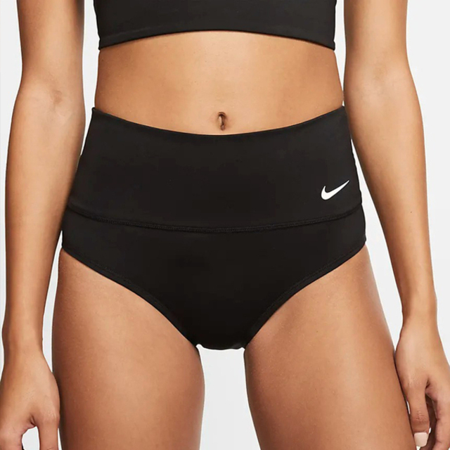 Nike Essential High Waist [NESSA215-001 女 比基尼泳褲 海邊 戲水 游泳 黑