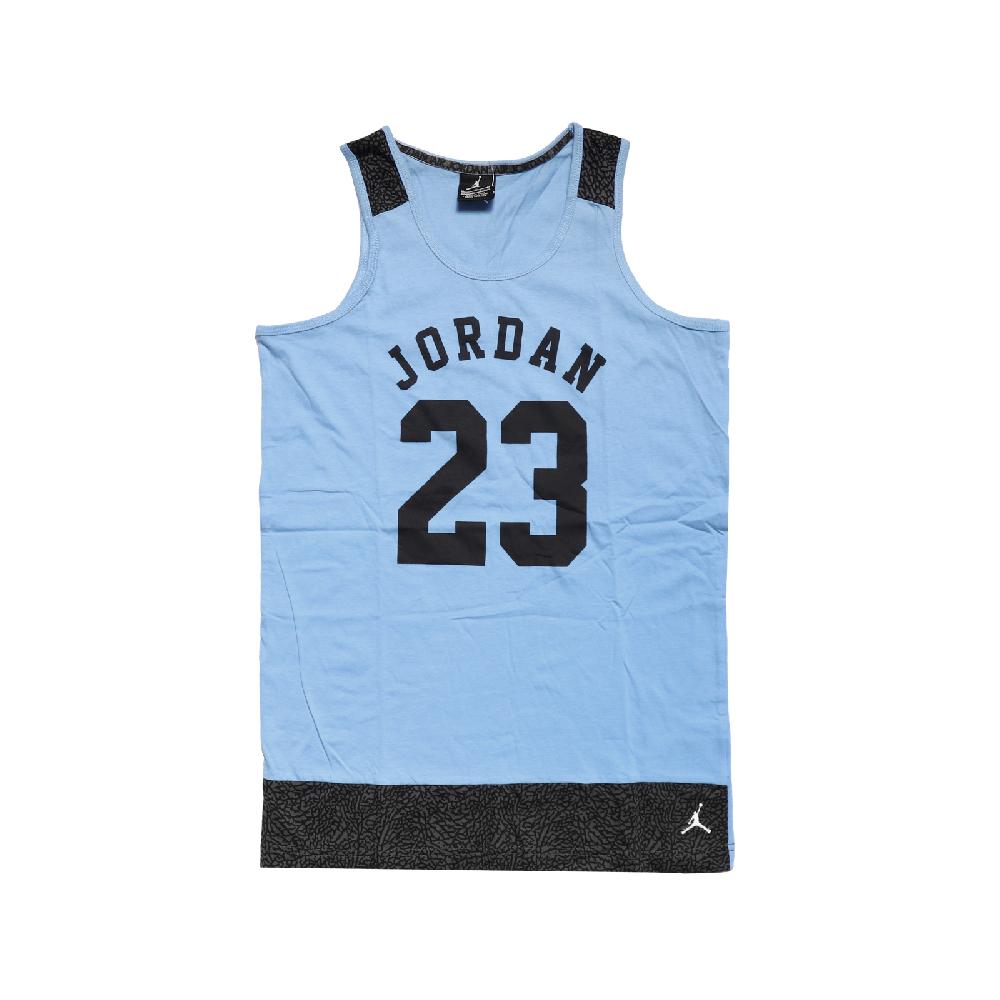Nike 背心 Jordan Tank 藍 黑 女款 童裝 大童 爆裂紋 喬丹 無袖 53311ST513-206