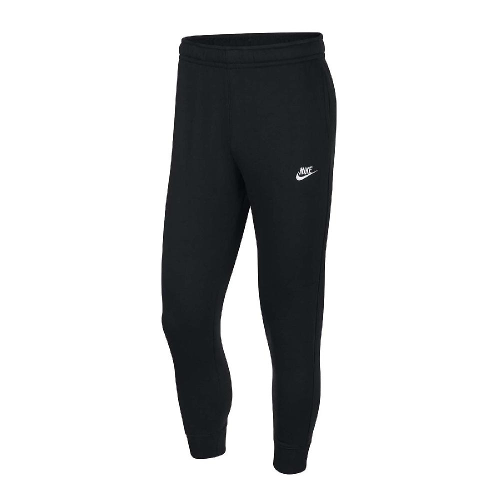 Nike 長褲 Club Fleece Pants 男款 NSW 路跑 健身 重訓 縮口褲 棉質 黑 白 BV2672-010