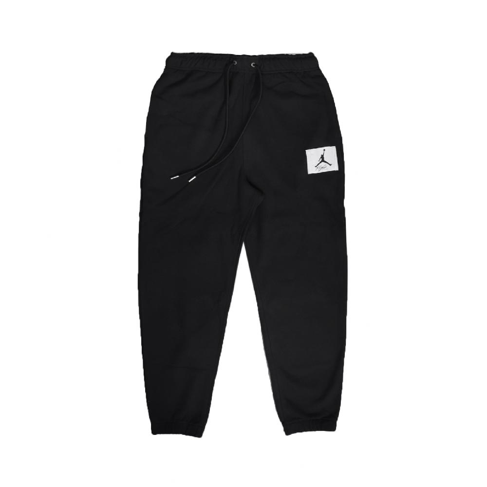 Nike 長褲 Fleece Trousers 內刷毛 男款 喬丹 飛人 抽繩 口袋 黑 白 DA9813-010