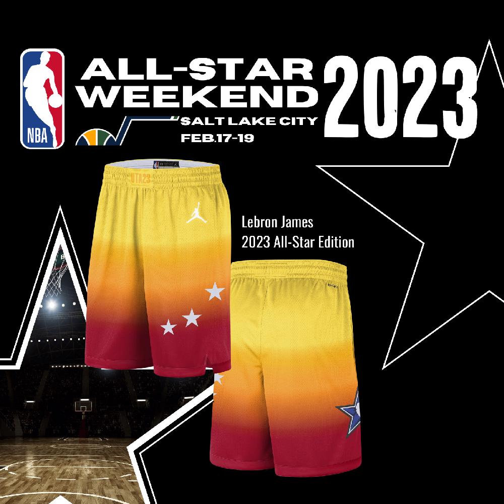 Nike 短褲 All-Star Edition Jordan NBA 男款 黃 紅 褲子 漸層 球褲 運動褲 DX6335-600