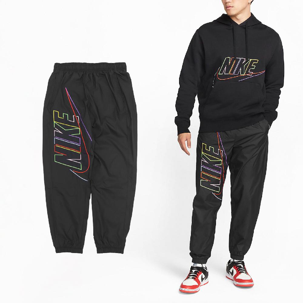 Nike 耐吉 長褲 Club+ Pants 男款 黑 彩色 大勾 刺繡 寬版 縮口褲 DX0622-010